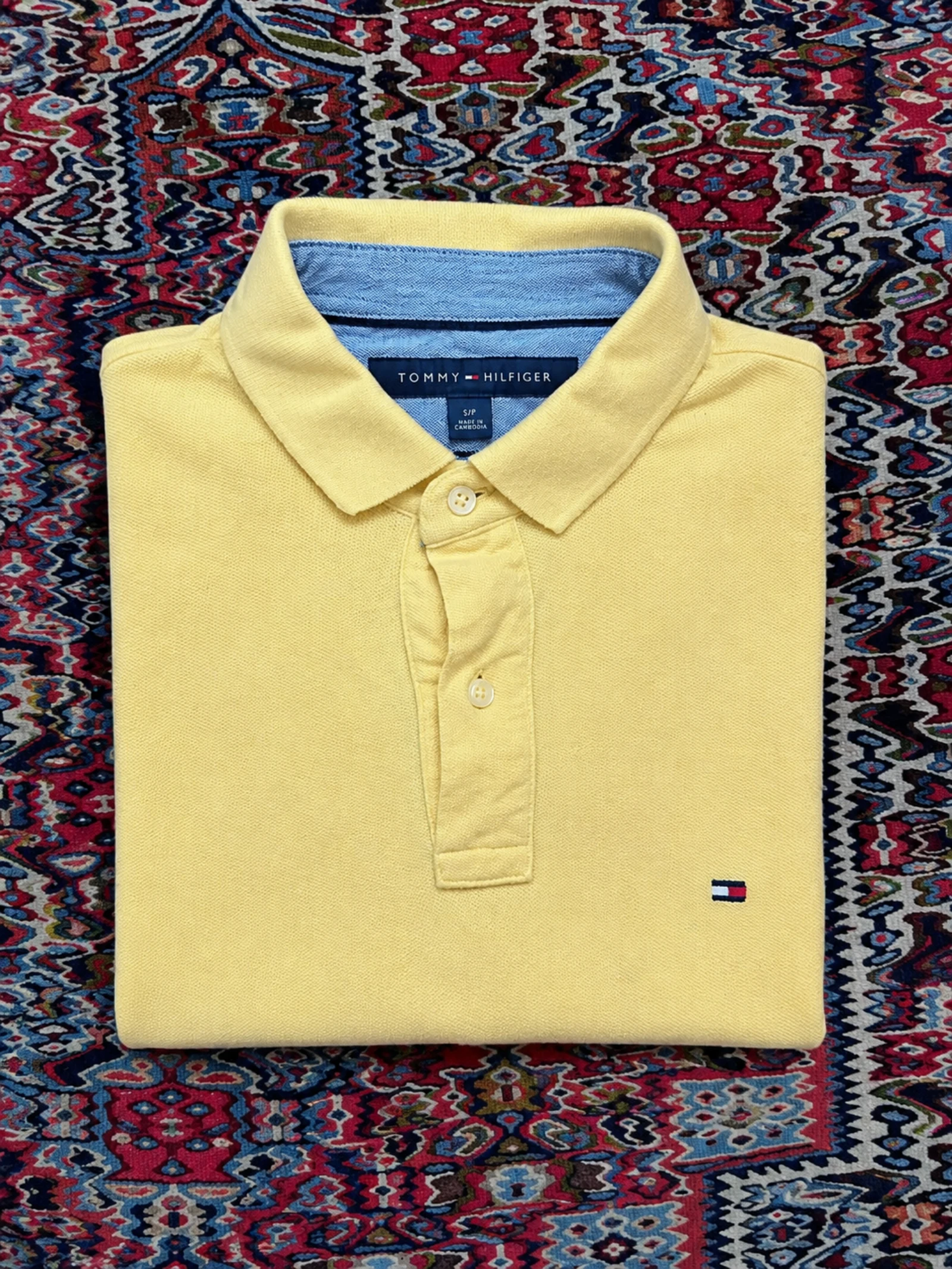 Pastel Yellow Tommy Hilfiger Polo Shirt Men's Size S – 100% Authentic – Very Good Condition – photo 3